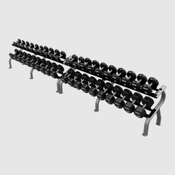 TROY_COMMPAC-TSDU100_Urethane_Dumbbell_Set_with_Racks_Main_Display