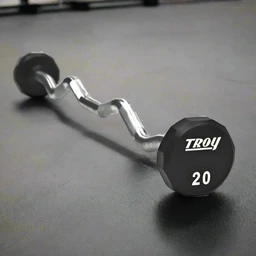 TZB-020-110UTROY20-110lb12-SidedUrethaneFixedCurlBarbell20lb