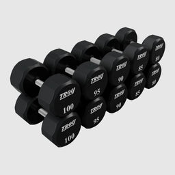 Troy_TSD-U_12-Sided_Urethane_Encased_Dumbbell_Sets_Sold_in_5lb_Increments_80_85_90_95_100_lb_dumbbells_set