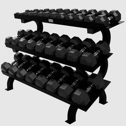 VTX_by_Troy_VERTPAC-SDR75_Rubber_Dumbbell_Set_with_Shelf_Rack_Main_Display