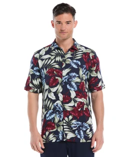Viscose-Texture-Floral-Print-Shirt-Dress-Blues-Cubavera