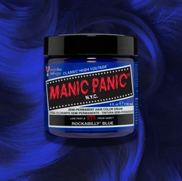 manic-panic-Rockabiilly-Blue-classic-high-voltage-semi-permanent-hair-dye-front-wavy-swatch