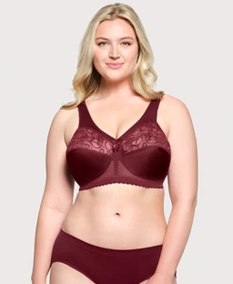 Glamorise MagicLift Original Support Plus Size Bra Burgundy