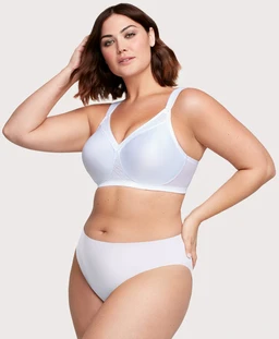 Glamorise MagicLift Seamless Support T-Shirt Plus Size Bra White
