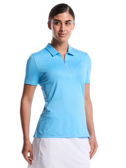 Womens-Quarter-Zip-Solid-Golf-Polo-Ethereal-Blue-Callaway