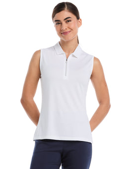 Womens-Quarter-Zip-Solid-Sleeveless-Golf-Polo-Brilliant-White-Callaway_b81a74ff