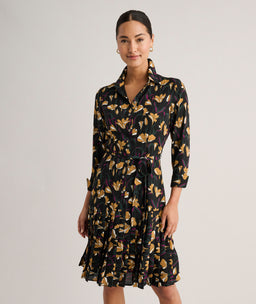 JANICE-WOMENS-UNTUCKIT-DRESS-PRINT-FLORAL-BLACK-FA1-25-06