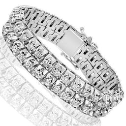 diamond-bracelet-14k-white-solid-gold-mens-two-row-diamond-customized-tennis-bracelet-with-side-stones-26-60-ctw-8639198494779