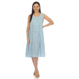 womens-sleeveless-tiered-chambray-midi-dress-197004