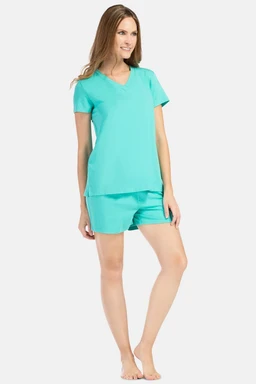 Womens-Turquoise-Boxer-and-Tee-Pajama-Set-046-TRQ-Main