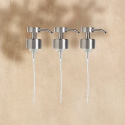 GlassHandSoapFoamingPumpThreePackChrome