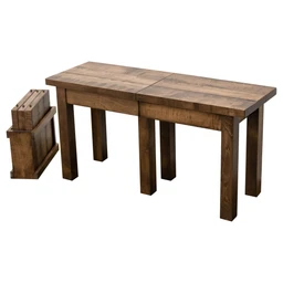 3-6StraightLegBenchwithBarnFloorTop-Maple-CocoaLight