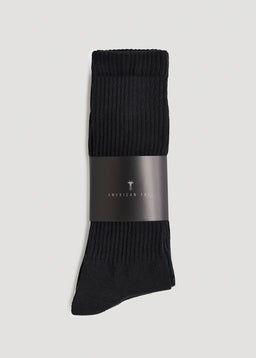 American-Tall-Mens-Athletic-Crew-Socks-X-Large-Size-14-17-Black-3-Pack-front