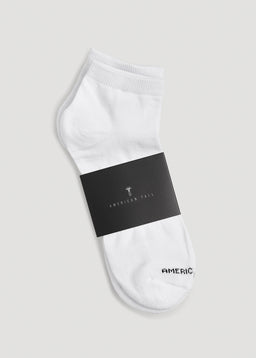 American-Tall-Mens-Athletic-Low-Ankle-Socks-X-Large-Size-14-17-White-3-Pack-Front