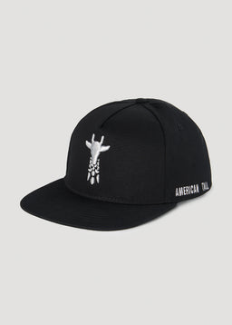 American-tall-Flat-Brim-Hat-black-Front