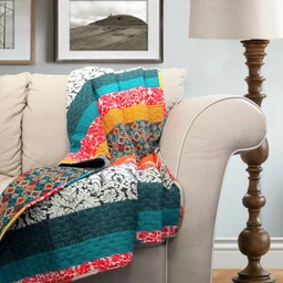 C28964P14-000-BOHO-STRIPE-TURQUOISE-TANGERINE-THROW-50X60-848742028964