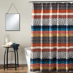 C33869P15-000-BOHO-STRIPE-TURQUOISE-TANGERINE-SHOWER-CURTAIN-72X72-848742033869