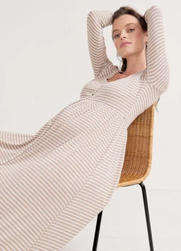 Softest_Rib_Nursing_Dress_Biscotti_Ivory_Stripe_1