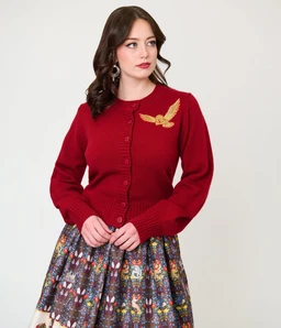 harry-potter-x-unique-vintage-burgundy-hedwig-embroidered-cropped-cardigan-1027231